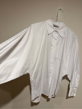 Zara Oversized White Button-Down Shirt